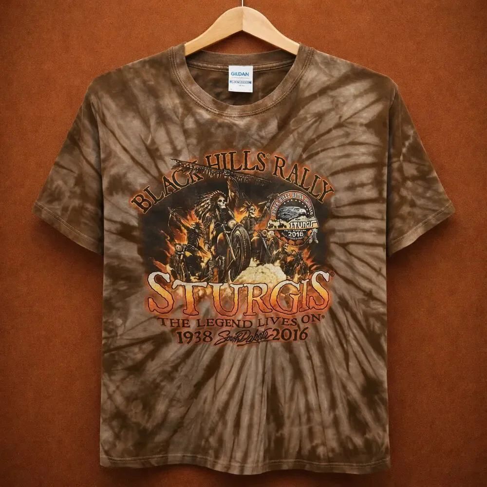 Sturgis South Dakota Tie Dye Black Hills Rally Biker Graphic Shirt T-Shirt XL
